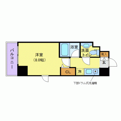 OneLife市ヶ谷ヴィレ【★独立洗面付・市ケ谷駅 徒歩4分！】の間取り図