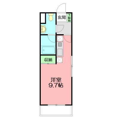 【コンビニまで徒歩２分！】ゴールドウィン湘南 の間取り図