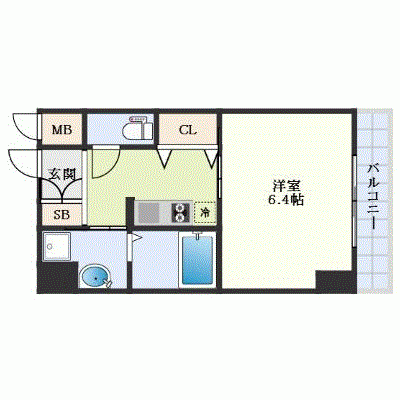 OneLife恵美須町EAST【★Wi-Fi・設備充実】の間取り図