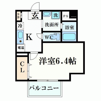 OneLife難波元町コート【★オートロック・独立洗面台・洗浄機能付き便座】の間取り図