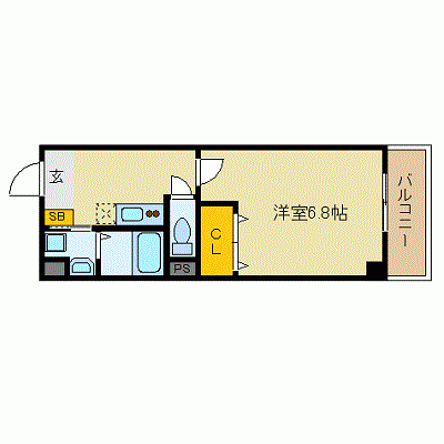 OneLife東柴島ハイツ【★独立洗面台・洗浄機能付便座・IHクッキングヒーター】の間取り図