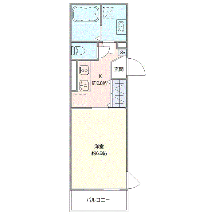 マンスリーリブマックス西巣鴨ラルゴⅡ△『禁煙ルーム・1K』【独立洗面・浴室乾燥付】≪エクセレントシリーズ≫の間取り図