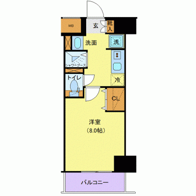 OneLife仙台レーベン【★駅近・オートロック・2口コンロ・独立洗面台】の間取り図