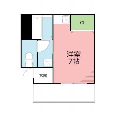 【駅まで徒歩3分☆彡】サン摩里 401号室の間取り図