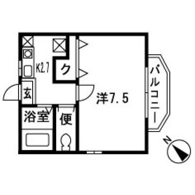 【海沿いで嬉しい♪】シェソワ鵠沼 104号室の間取り図