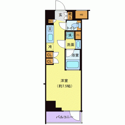 OneLife北新宿シア【★独立洗面・浴室乾燥付！】の間取り図