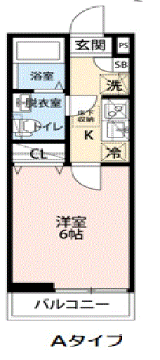 マンスリーリブマックス京成松戸線・上本郷Ⅱエクセラン■『禁煙ルーム・1K』【独立洗面・浴室乾燥付】≪エクセレントシリーズ≫の間取り図