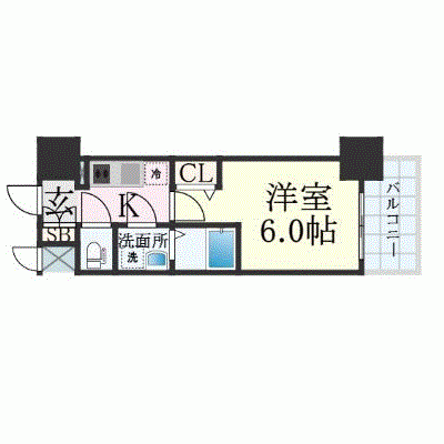 OneLife淡路EAST【★オートロック・システムキッチン・浴室換気乾燥機】の間取り図
