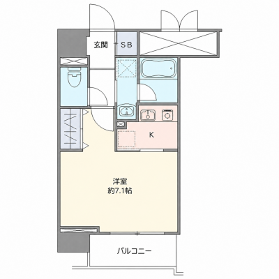 OneLife品川ルックス【★追い焚き機能・浴室乾燥付！】の間取り図