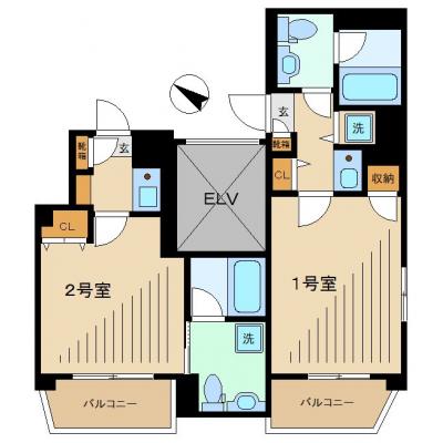 アクセス北新宿【Ｗｉ-Ｆｉ無制限・外国人可】＜寝具・キッチン用品代込＞の間取り図