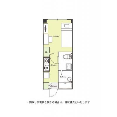 ユニオンマンスリー西大宮セレスト１　304　1K・シングル☆【禁煙ルーム】人気の角部屋！安心のオートロック＆モニター付きインターフォン完備の間取り図