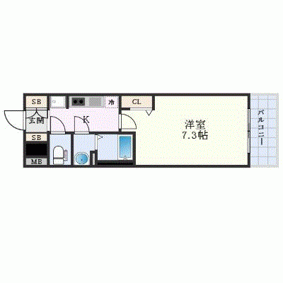 OneLife天王寺ノースイースト【★Wi-Fi対応・設備充実】の間取り図