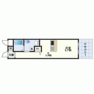 OneLife山本ワコーレ＜TYPE1＞【★駅近・オートロック・独立洗面台】の間取り図
