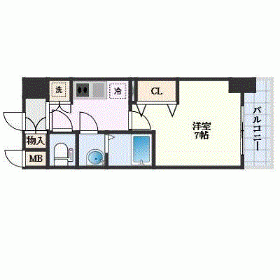 OneLife天王寺アッシュ【★設備充実】の間取り図