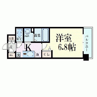OneLife西三国【★南向き・バス・トイレ別・独立洗面台】の間取り図