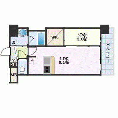 OneLife新大阪北グランデ＜TYPE2＞【★1LDK・Wi-Fi対応・設備充実】の間取り図