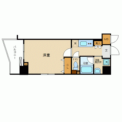 OneLife飯田橋後楽園【★25平米・独立洗面付！】の間取り図
