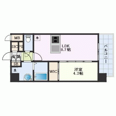 OneLife平野プライム【★1LDK・設備充実】の間取り図