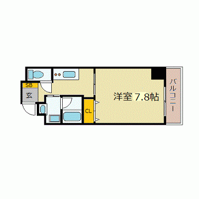 OneLife姫路エクセル【★29平米・独立洗面台・オートロック】の間取り図