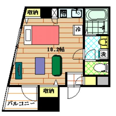 超駅近🌟蒲田駅徒歩1分🚃　ルミエール(西蒲田７丁目)【1号室タイプ】広々28㎡の1R🌈の間取り図