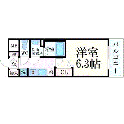 OneLife難波マジョリティ【★Wi-Fi対応・設備充実】の間取り図