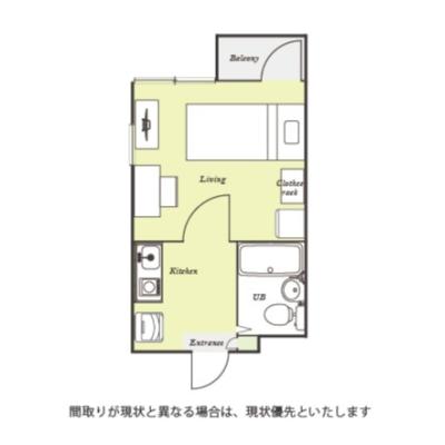 ユニオンマンスリー上福岡３　107　1K・シングル☆【禁煙ルーム】人気の角部屋！デスク・チェア＆たっぷり収納2ドア冷蔵庫など生活家電のあるお部屋/週末は西中央公園でのんびりの間取り図