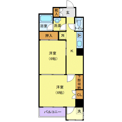 OneLife富山ライズ【★浴室乾燥機・バストイレ別・オートロック】の間取り図