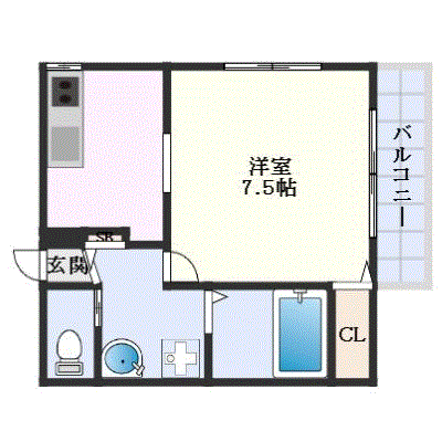 OneLife石橋北シャンス【★設備充実】の間取り図