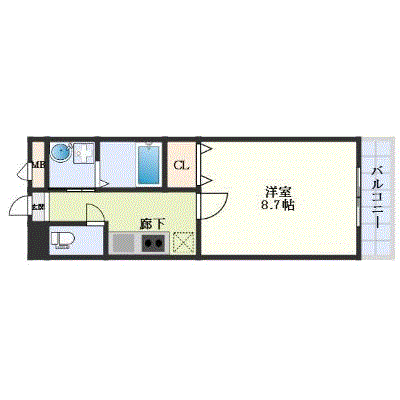 OneLifeJR茨木北クラージュ【★設備充実】の間取り図