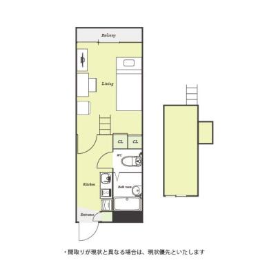 ユニオンマンスリー行田駅前１　102　1K・シングル☆◆インターネット固定回線（有線）無料の部屋◆【禁煙ルーム】安心のモニター付きインターフォン完備！の間取り図