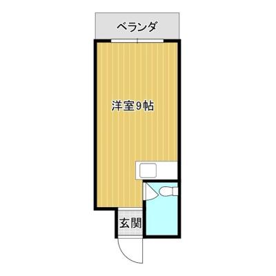 【嘉数マンション１R】敷地内駐車場1台無料★乗用車駐車可能★一人暮らしにおすすめの間取り図