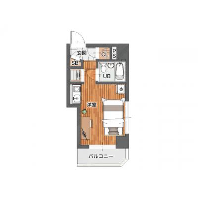 レントライフマンスリー 横浜反町公園　B【契約・事務手数料無料！】の間取り図