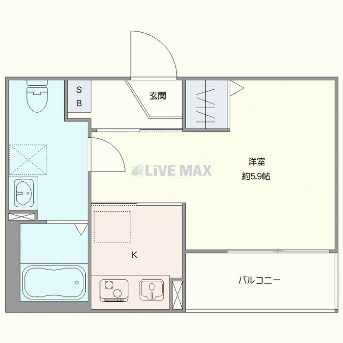 グッドステイ東本厚木ベイルーム◆☆『禁煙ルーム・1K・独立洗面・浴室乾燥付』【ハイクラス】の間取り図