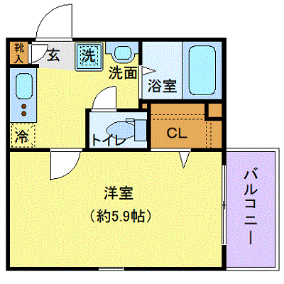 OneLife大宮桜木町WEST【★独立洗面・浴室乾燥付！】の間取り図