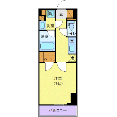 OneLife千葉新町【★独立洗面・浴室乾燥付！】の間取り図