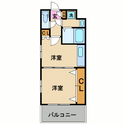 OneLife小倉南リファレンス【★NET対応・独立洗面台】の間取り図