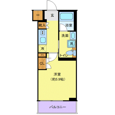 OneLife横浜鶴見SOUTH【★独立洗面・浴室乾燥付！】の間取り図