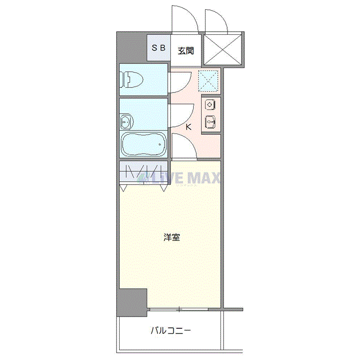 グッドステイ三軒茶屋メインステージ☆『禁煙ルーム・1K・浴室乾燥付』【ベーシック】の間取り図