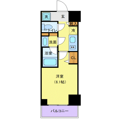 OneLife鶴見中央EAST【★独立洗面・浴室乾燥付！】の間取り図