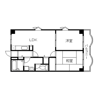 OneLife芦屋フォルチューナ【★2LDK・62平米の広々空間】の間取り図