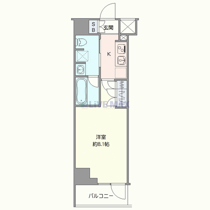 グッドステイ千鳥町アジールコート※『禁煙ルーム・1K・Wi-Fi無制限・独立洗面・浴室乾燥付』【ハイクラス】の間取り図