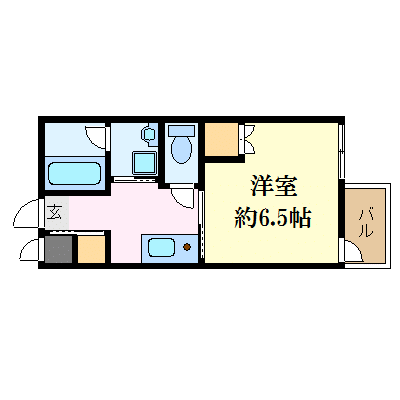 OneLife松山勝山町駅北ジャンヌ【★洗浄機能付き便座・独立洗面台】の間取り図