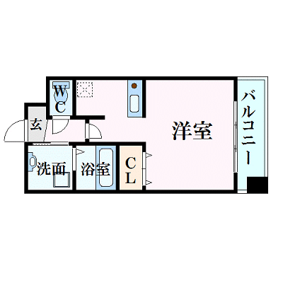 OneLife松山勝山町駅ウェスティン【★洗浄機能付き便座・独立洗面台】の間取り図
