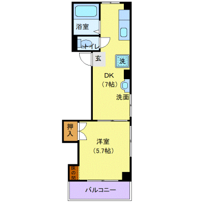OneLife横浜鶴見4th【★独立洗面・浴室乾燥付！】の間取り図