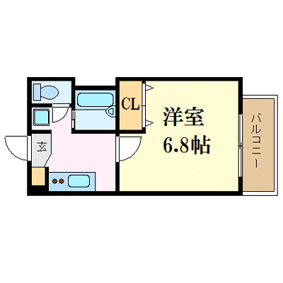 OneLife那覇美栄橋北アユレ【★オートロック付き・バストイレ別】の間取り図