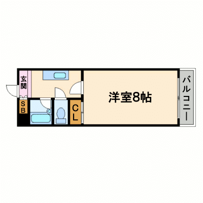 OneLife岡山シティハイツ【★駅近物件・バストイレ別】の間取り図