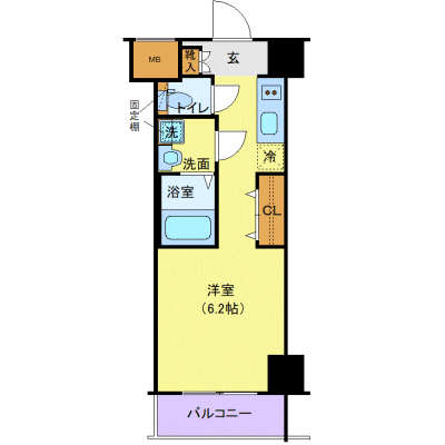 OneLife川崎デザイン【★独立洗面・浴室乾燥付！】の間取り図