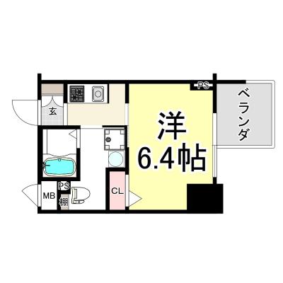 3月中旬まで半額　11月下旬～　Ⓡマンスリー天満宮Dio　　・:*:・「・南森町・・角部屋・WIFI完備・オートロック」の間取り図