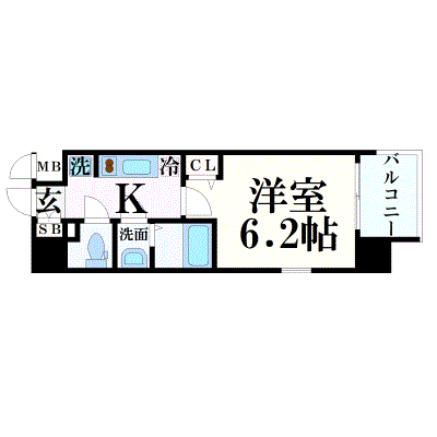 OneLife岡山プレサンス【★駅近・バストイレ別・設備充実物件】の間取り図