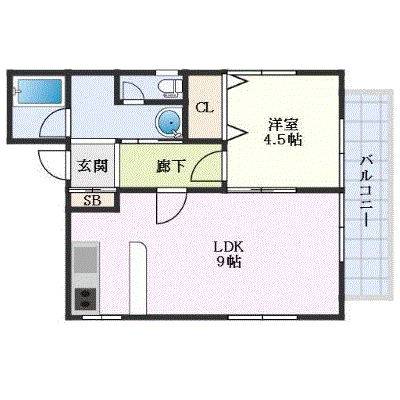 グッドステイ薩摩川内駅南カモミール△【ハイクラス・1LDK・設備充実】の間取り図